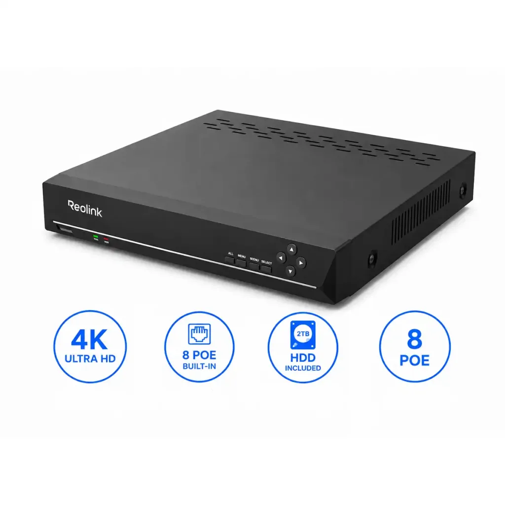 Reolink NVS8 with 2TB HDD (RLN8-410) 8-Channel 4K PoE NVR