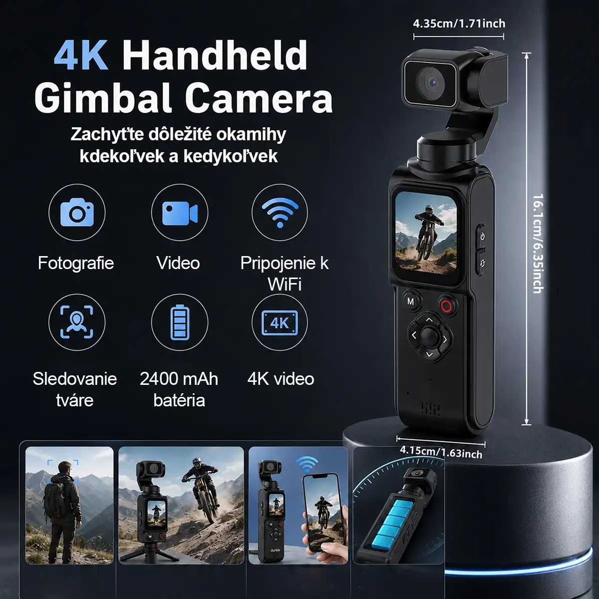 4K Handheld Gimbal Camera