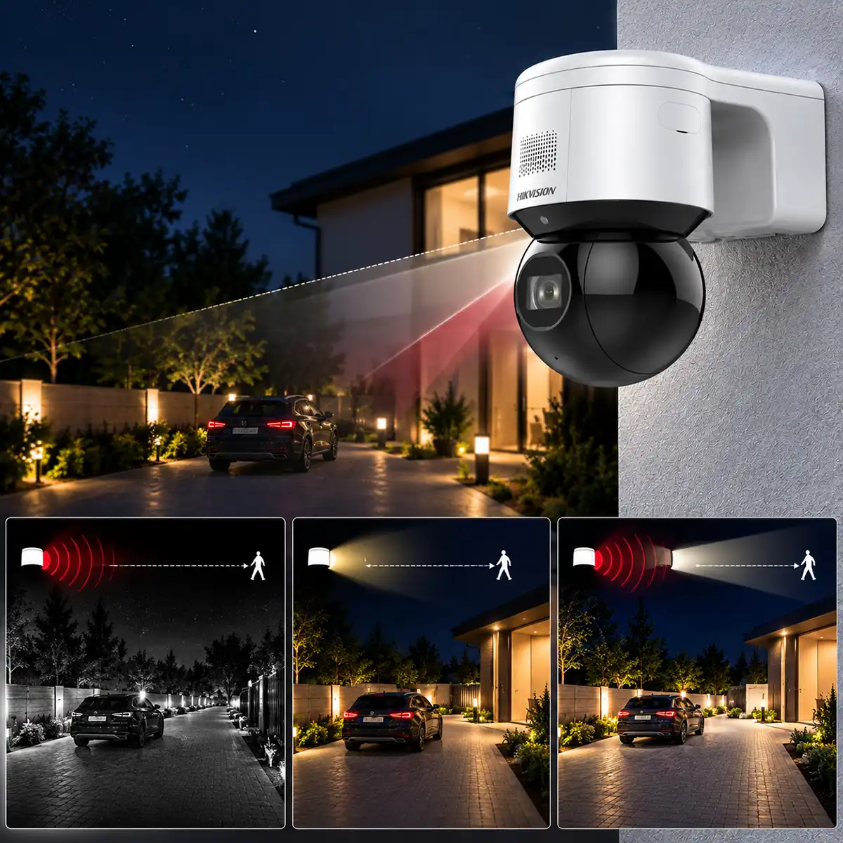 Hikvision DS-2DE3A404IWG-E/W – 4MP Wi-Fi/PoE PTZ IP kamera so 4× optickým zoomom, DarkFighter a AI klasifikáciou