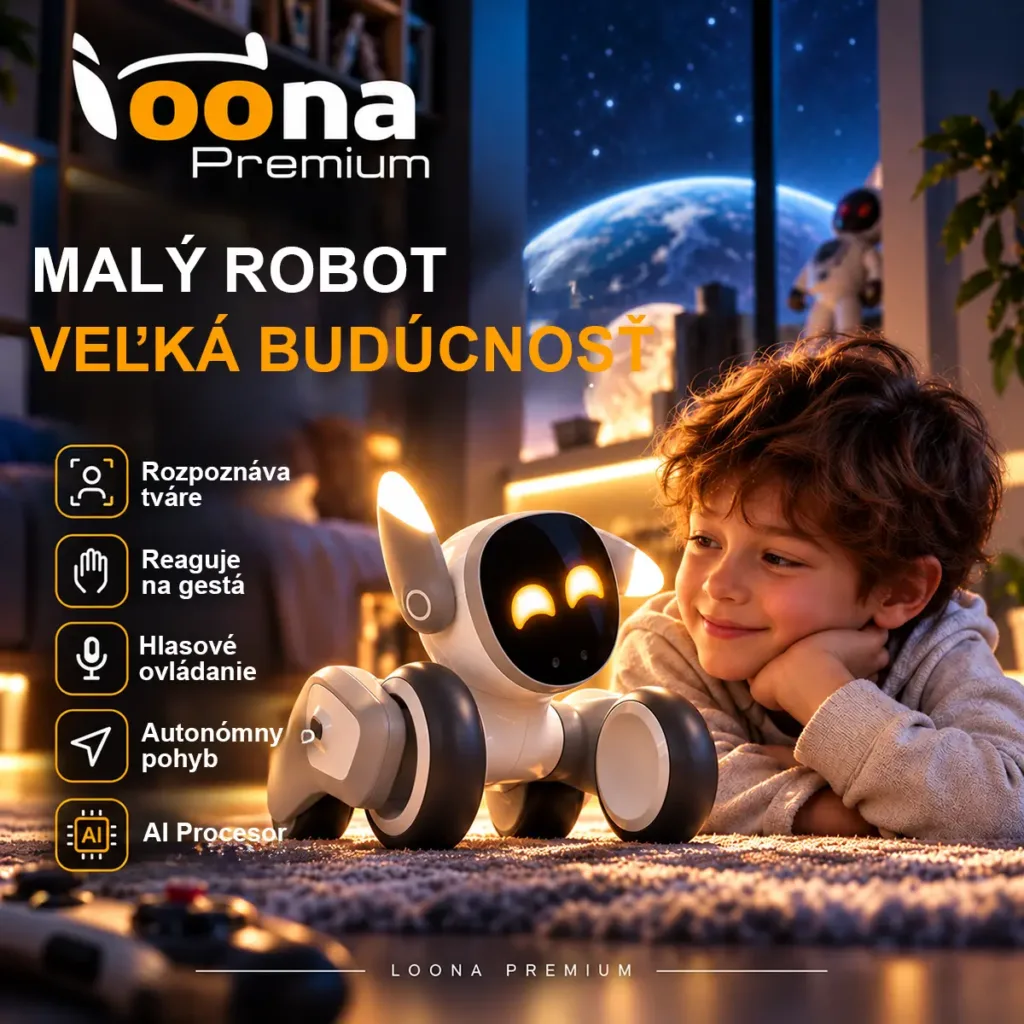 Loona Premium – interaktívny robotický spoločník s umelou inteligenciou, rozpoznávaním tváre, hlasovým ovládaním a Wi-Fi