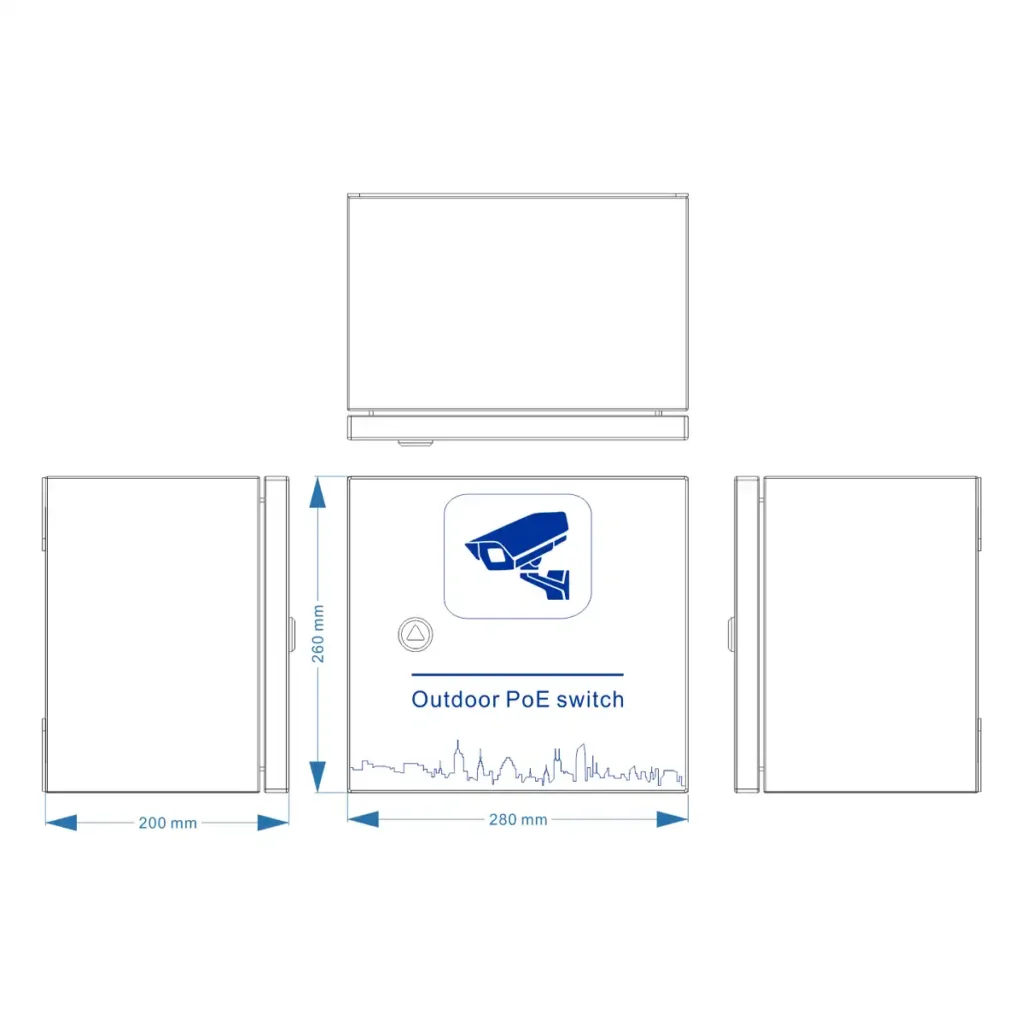 N-net QB3082SPGM-200 – vonkajší IP55 L2 riadený PoE panel s 8× Gigabit PoE do 30 W, 2× Gigabit SFP a PoE rozpočtom do 185 W