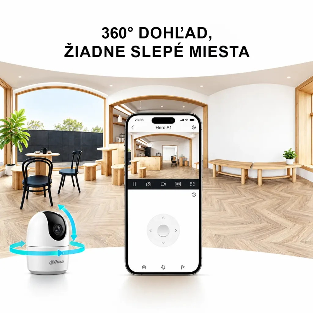 Dahua Hero H5A 5MP Wi-Fi PT kamera s rozpoznávaním pomocou umelej inteligencie, automatickým sledovaním, obojsmerným zvukom a 360° dohľadom