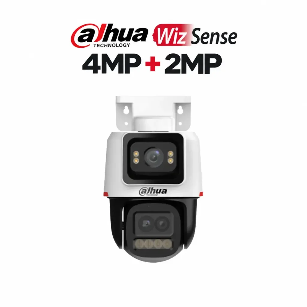 Dahua IPC-PTS2449C-4E3Z-S-PV-PRO – Duálna IP PTZ kamera 6MP (4MP+2MP), WizColor, 6x hybridný zoom, AI sledovanie, farebné nočné videnie až do 50 m, aktívna ochrana so sirénou, PoE, IP66
