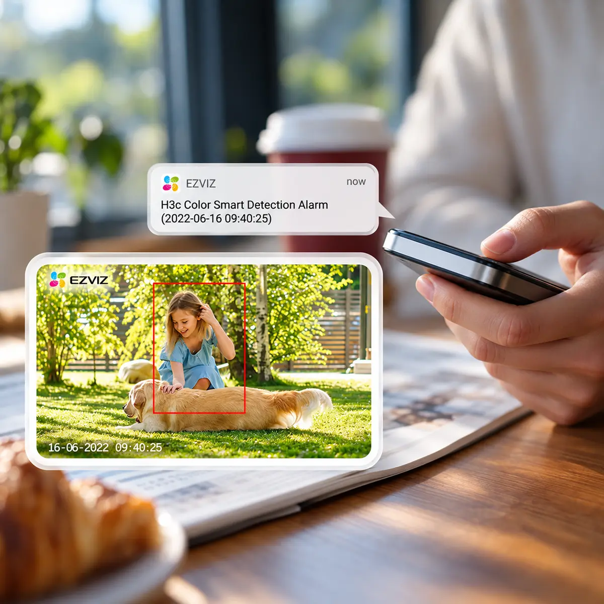 EZVIZ H3c 5MP Wi-Fi vonkajšia IP kamera s AI, farebným nočným videním, obojsmerným zvukom a krytím IP67