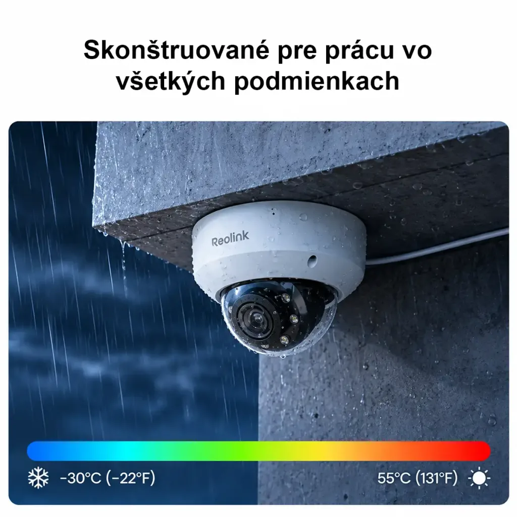 Reolink RP-PCV8MZ 8MP 4K PoE vandalovo odolná kupolová kamera s 5x optickým zoomom, analýzou pomocou umelej inteligencie a farebným nočným videním