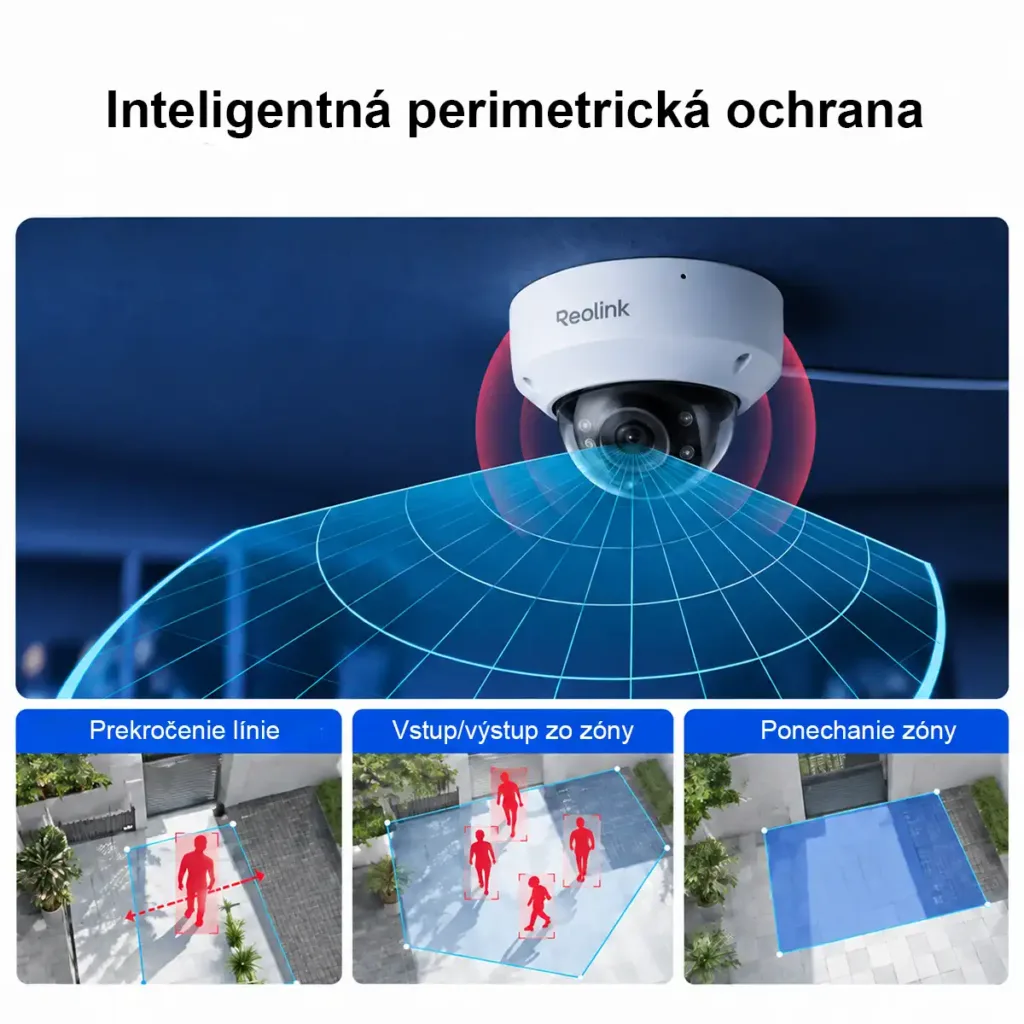 Reolink RP-PCV8MZ 8MP 4K PoE vandalovo odolná kupolová kamera s 5x optickým zoomom, analýzou pomocou umelej inteligencie a farebným nočným videním